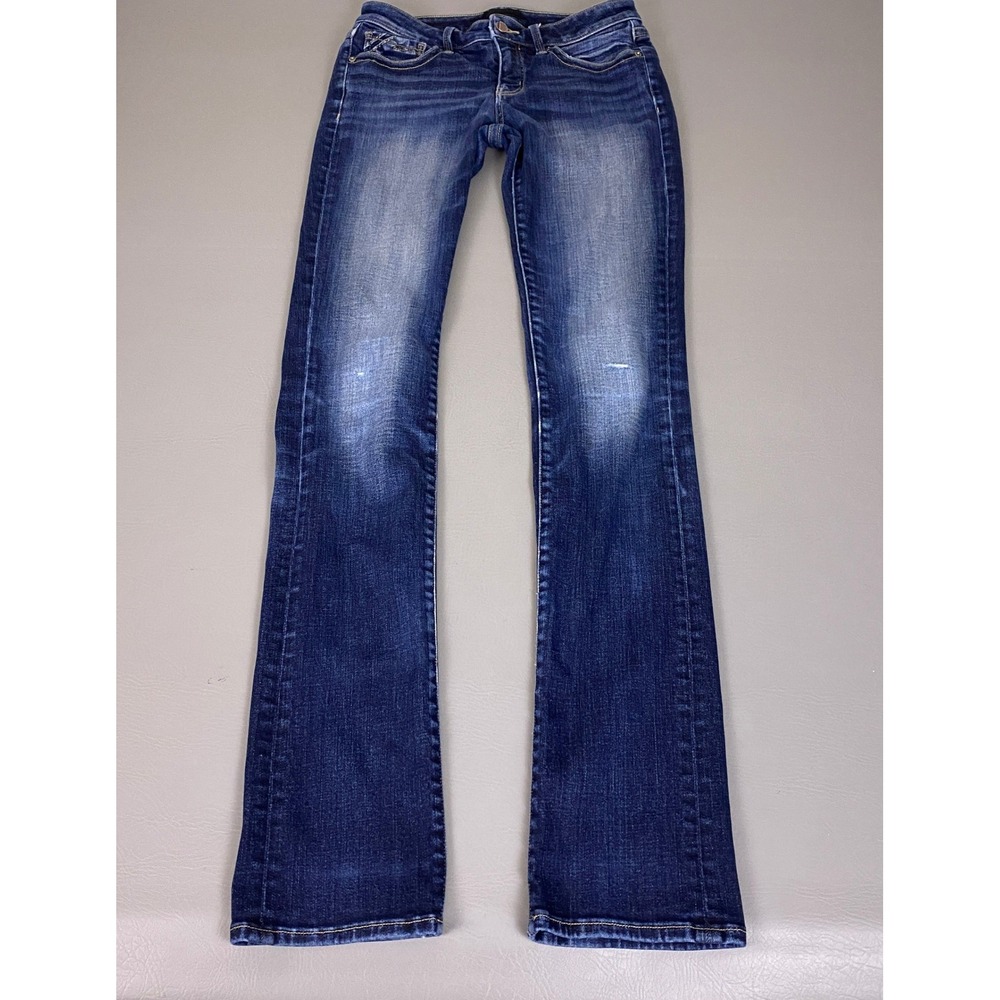 Buckle Black Jeans Fit No 53 Straight Leg Dark Wash 28x36 Tall Stretch *FLAWED*
